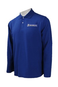 P885 Tailored Men's Long Sleeve Polo Shirt Design Embroidered Logo Polo Shirt China Long Sleeve Polo Shirt Supplier